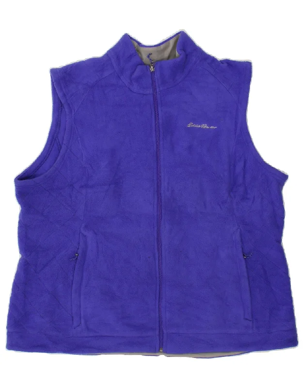 EDDIE BAUER Womens Fleece Gilet UK 20 2XL Purple Polyester