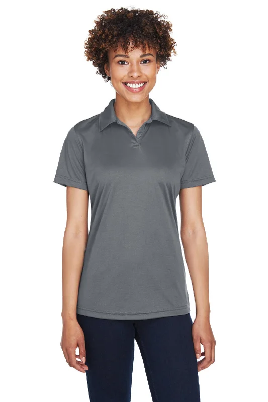 UltraClub Womens Cool & Dry Performance Moisture Wicking Short Sleeve Polo Shirt - Charcoal Grey