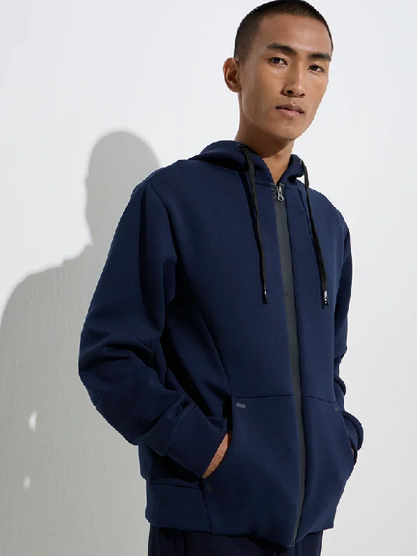 Studiofit Navy Solid Relaxed-Fit Jacket